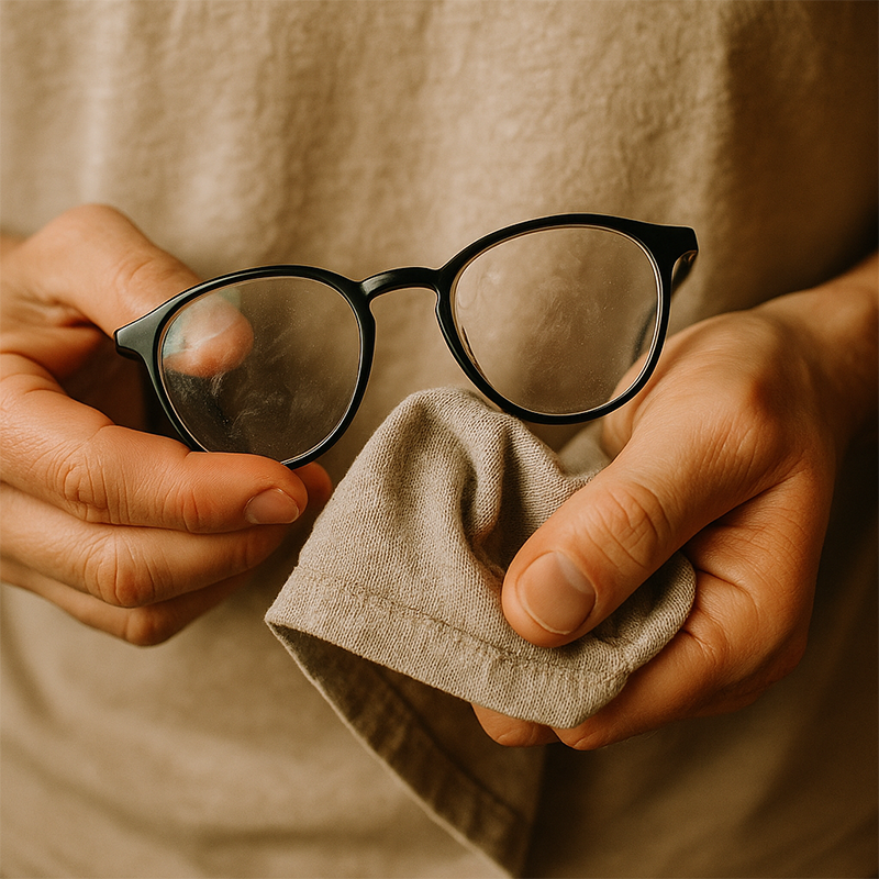 old method using tee to cleaning the glasses