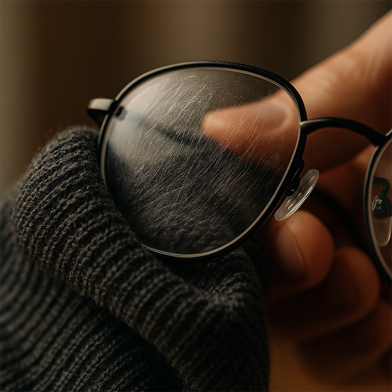 scratches on the glasses