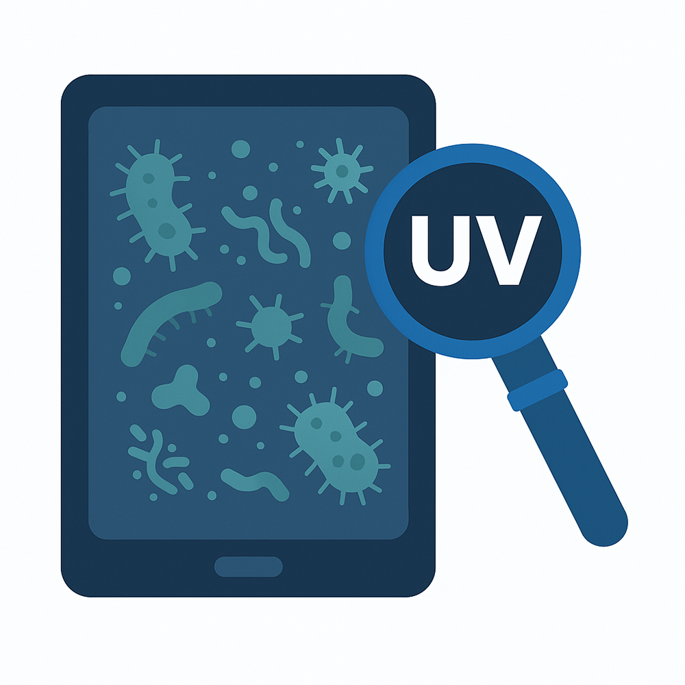 Tablet screen with dirt and smudges - flat design illustration