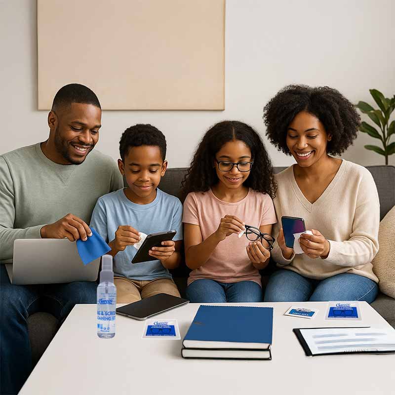 Parents love that our products are free from harsh chemicals, making them perfect for children’s devices. From homework on the family tablet to movie nights on the big screen, Clareex keeps every device spotless while reducing germ transfer.